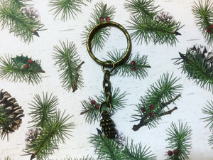 Pine cone key chain