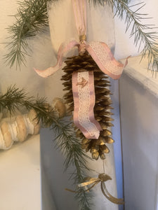 Decorative Pretty in pink pinecone