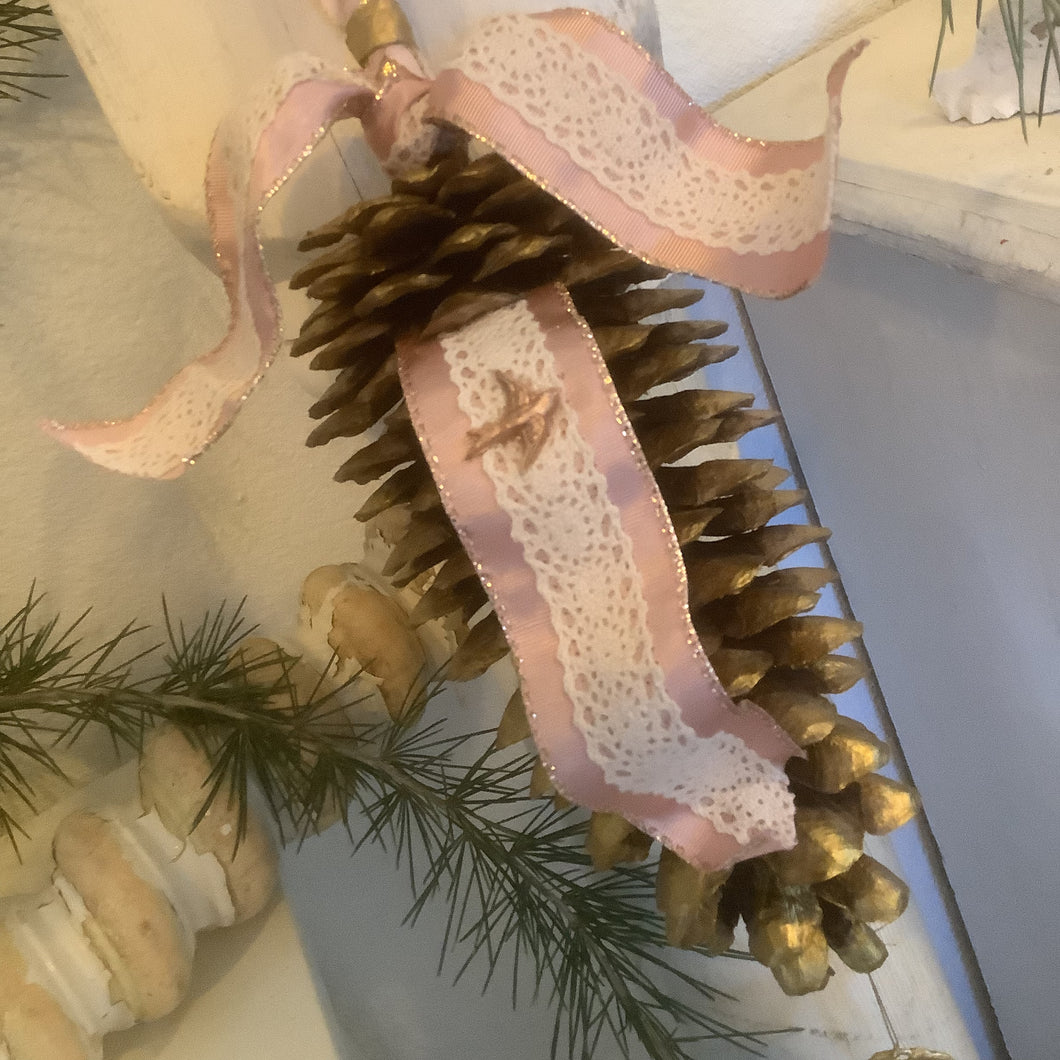 Decorative Pretty in pink pinecone